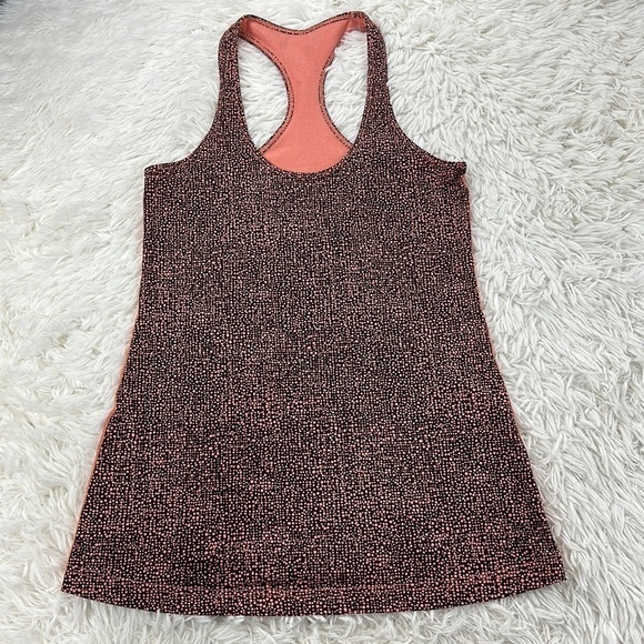 🔥$SALE$🔥 Lululemon Cool Racerback Bubbles Sunny Coral Deep Coal - Picture 1 of 3